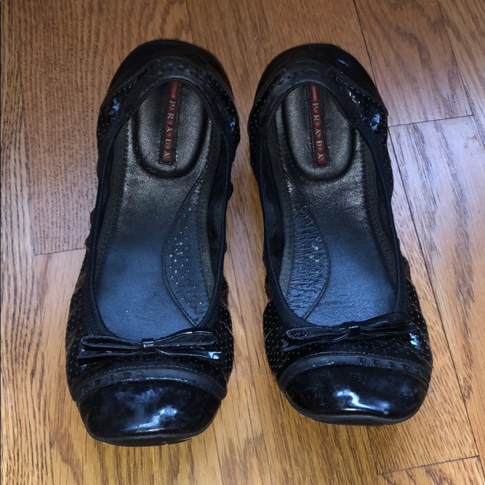 Prada black flats size 38.5